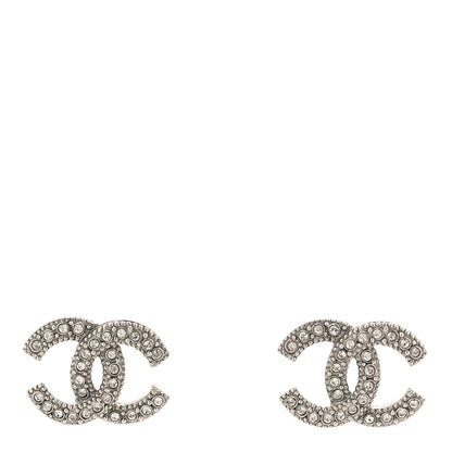 Chanel Crystal CC Earrings Silver 1 of 5