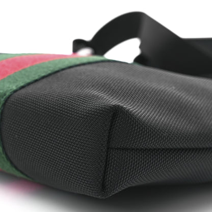 Gucci Techno Canvas Selleria Calfskin Web Small Flat Messenger Bag Black 13 of 13