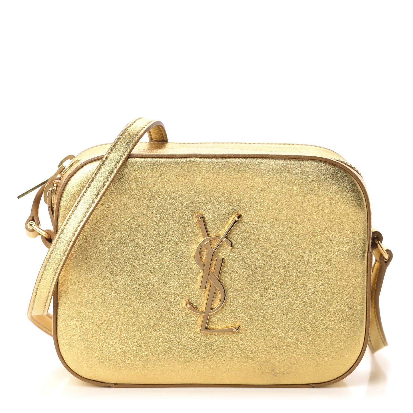 Metallic Calfskin Small Classic Monogram Camera Bag Gold