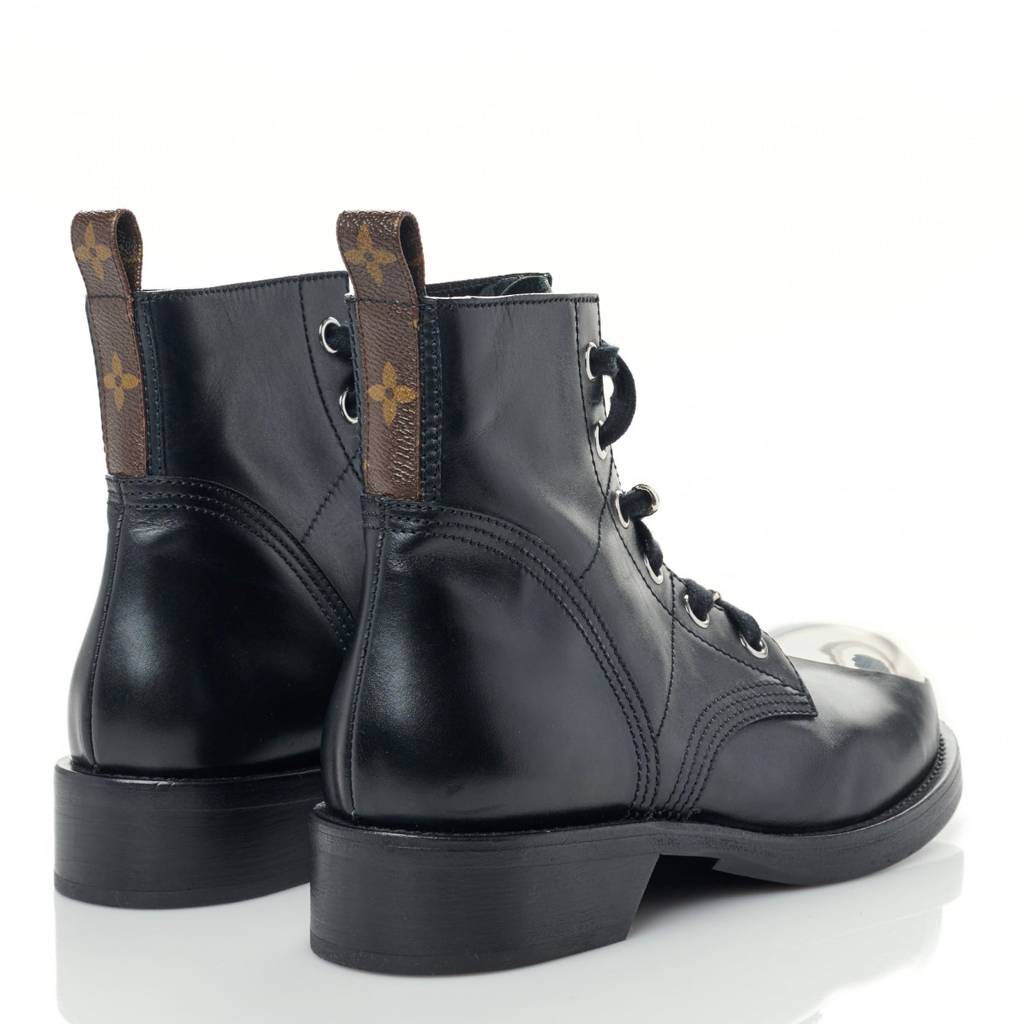 Calfskin Metropolis Flat Ranger Boots 39 Black