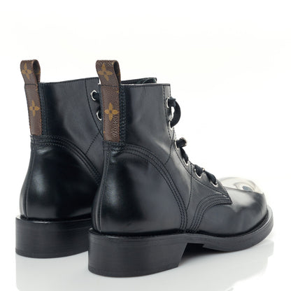 Louis Vuitton Calfskin Metropolis Flat Ranger Boots 39 Black 4 of 8