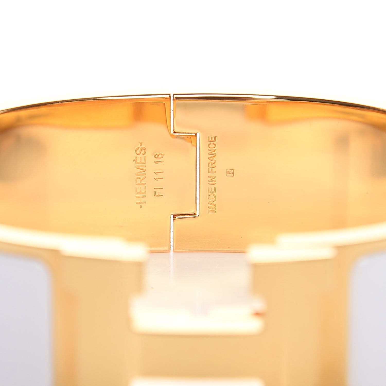 Hermes Enamel Wide Clic Clac H Bracelet PM White 4 of 5