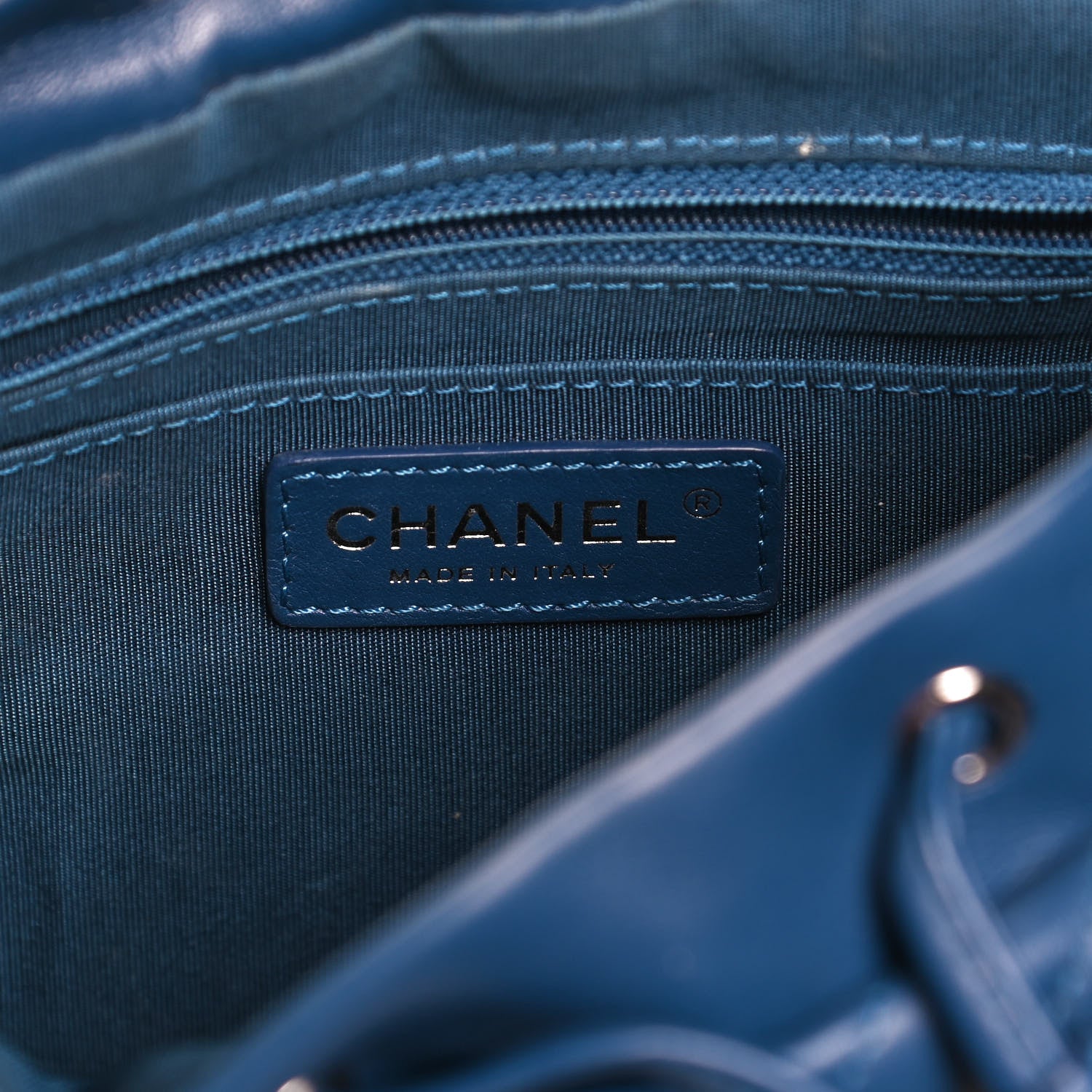 Chanel Lambskin Chevron Quilted Small Urban Spirit Backpack Blue 6 of 12
