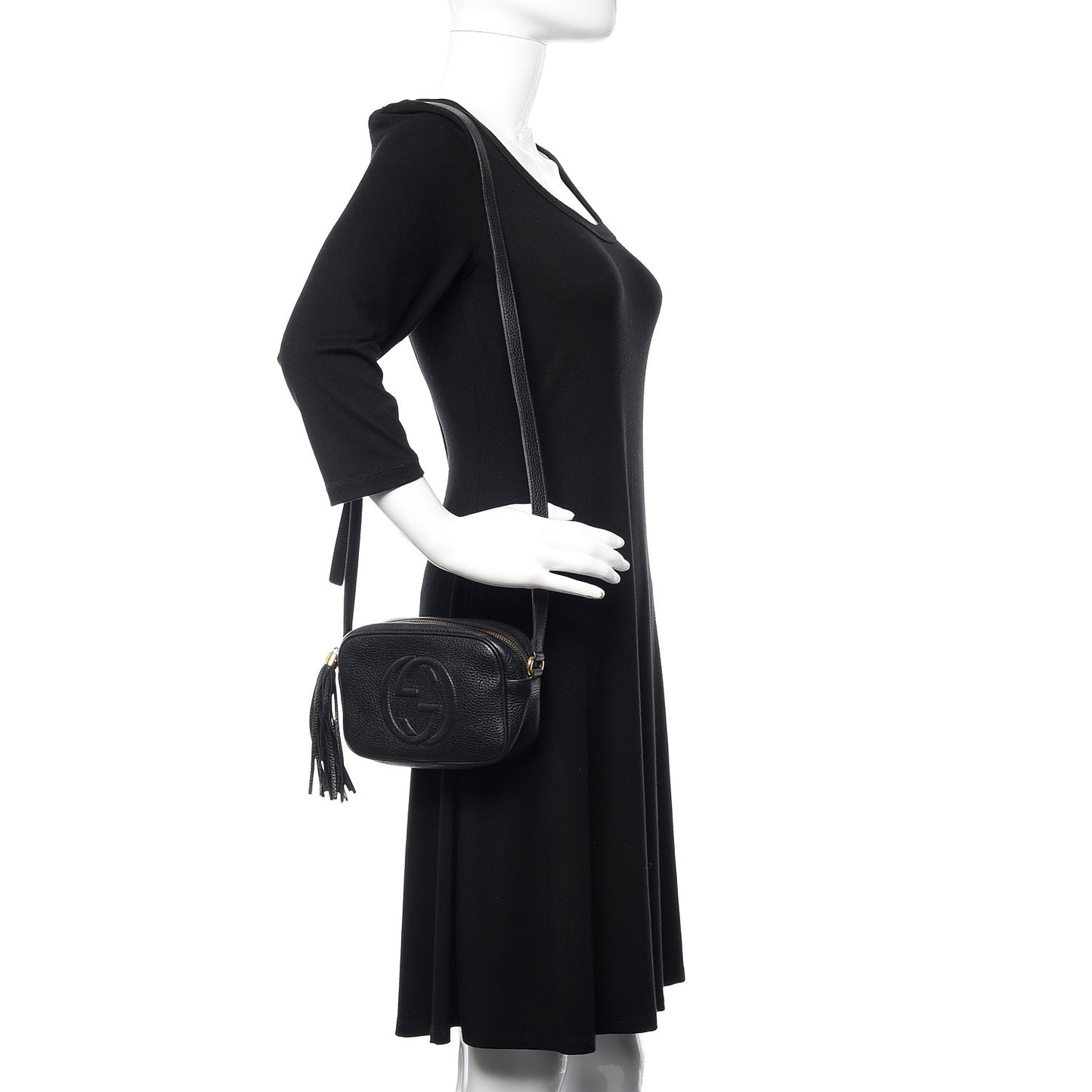 Pebbled Calfskin Mini Soho Disco Bag Black