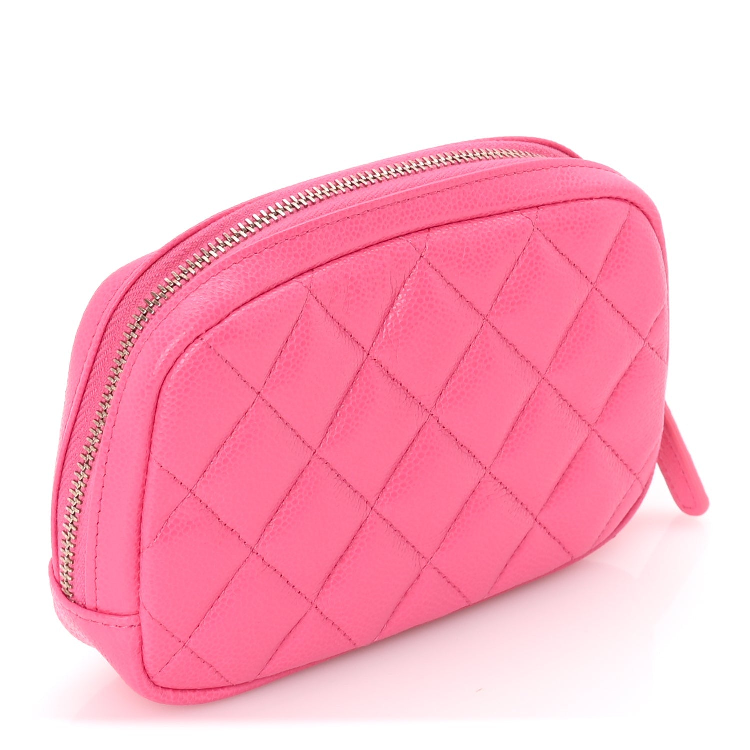 Chanel Caviar Quilted Small Curvy Pouch Cosmetic Case Pink 4 of 8