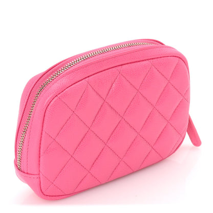 Chanel Caviar Quilted Small Curvy Pouch Cosmetic Case Pink 4 of 8