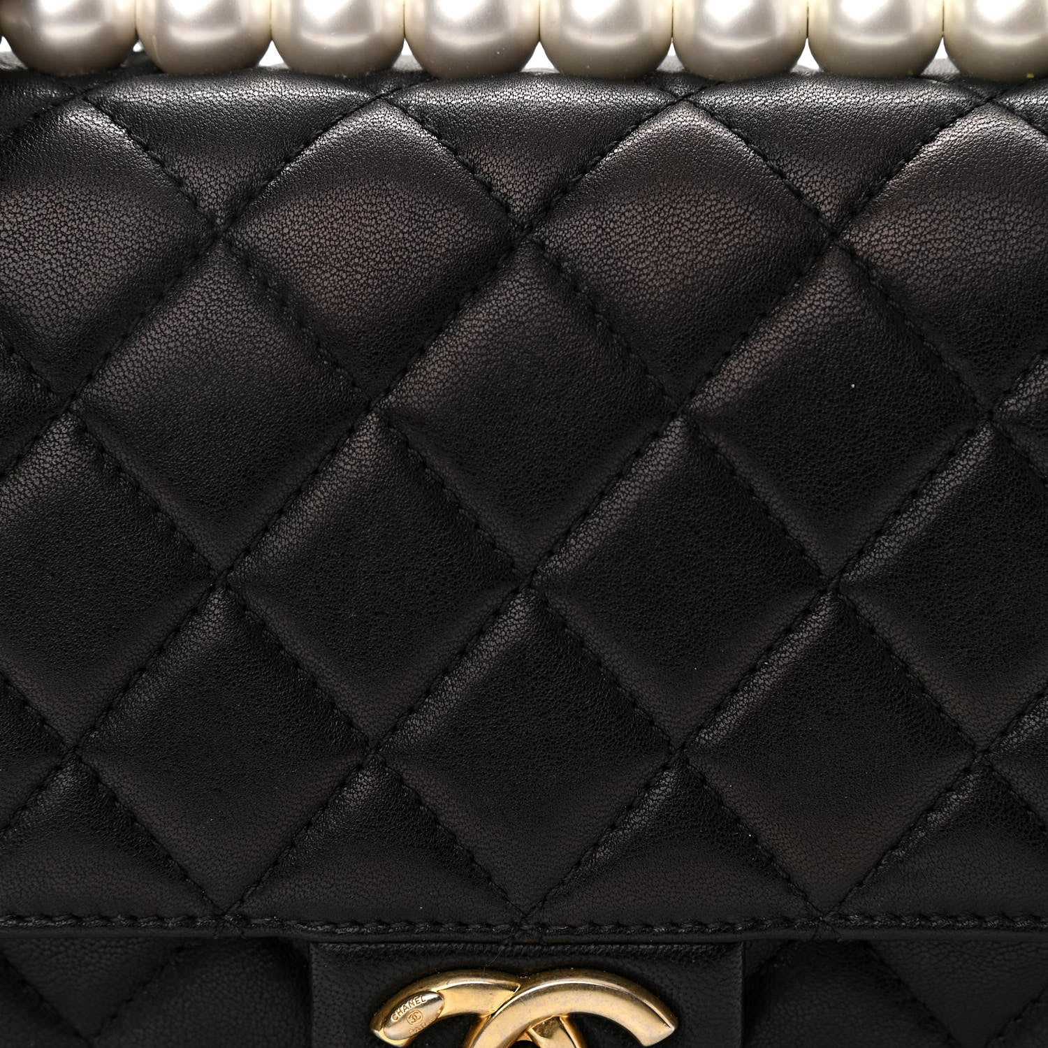 Chanel Lambskin Quilted Small Chic Pearls Flap Black 8 of 11