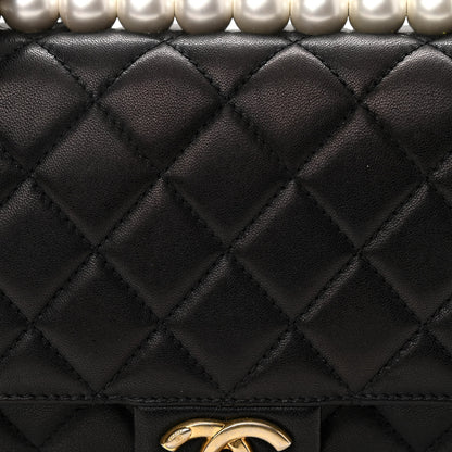Chanel Lambskin Quilted Small Chic Pearls Flap Black 8 of 11