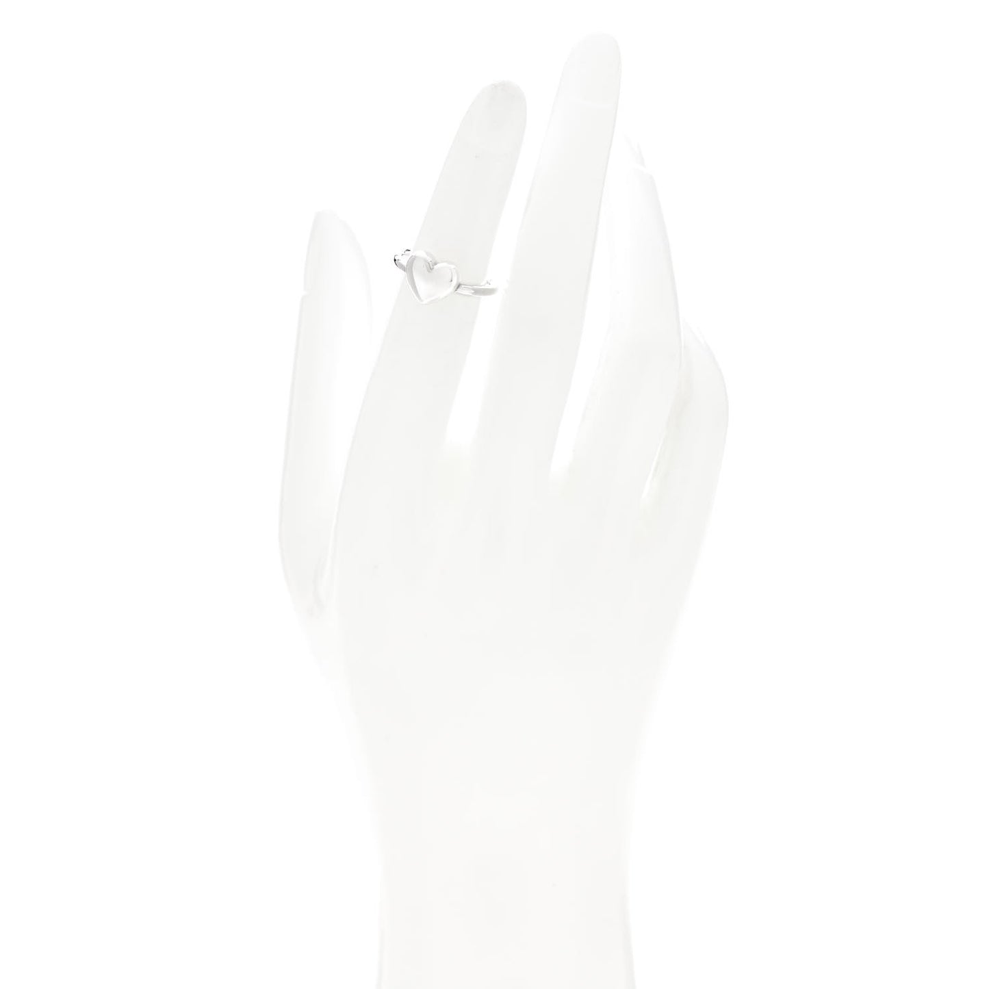 Sterling Silver Heart Puff Ring 49 5