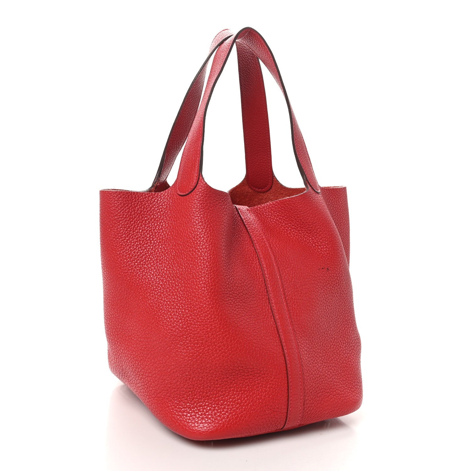 Hermes Taurillon Clemence Picotin Lock 22 MM Rouge Vif 3 of 7