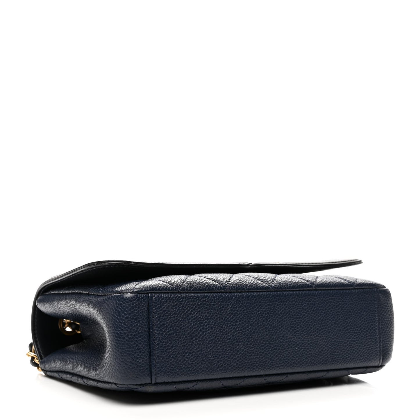 Caviar Quilted Small CC Filigree Flap Navy Black