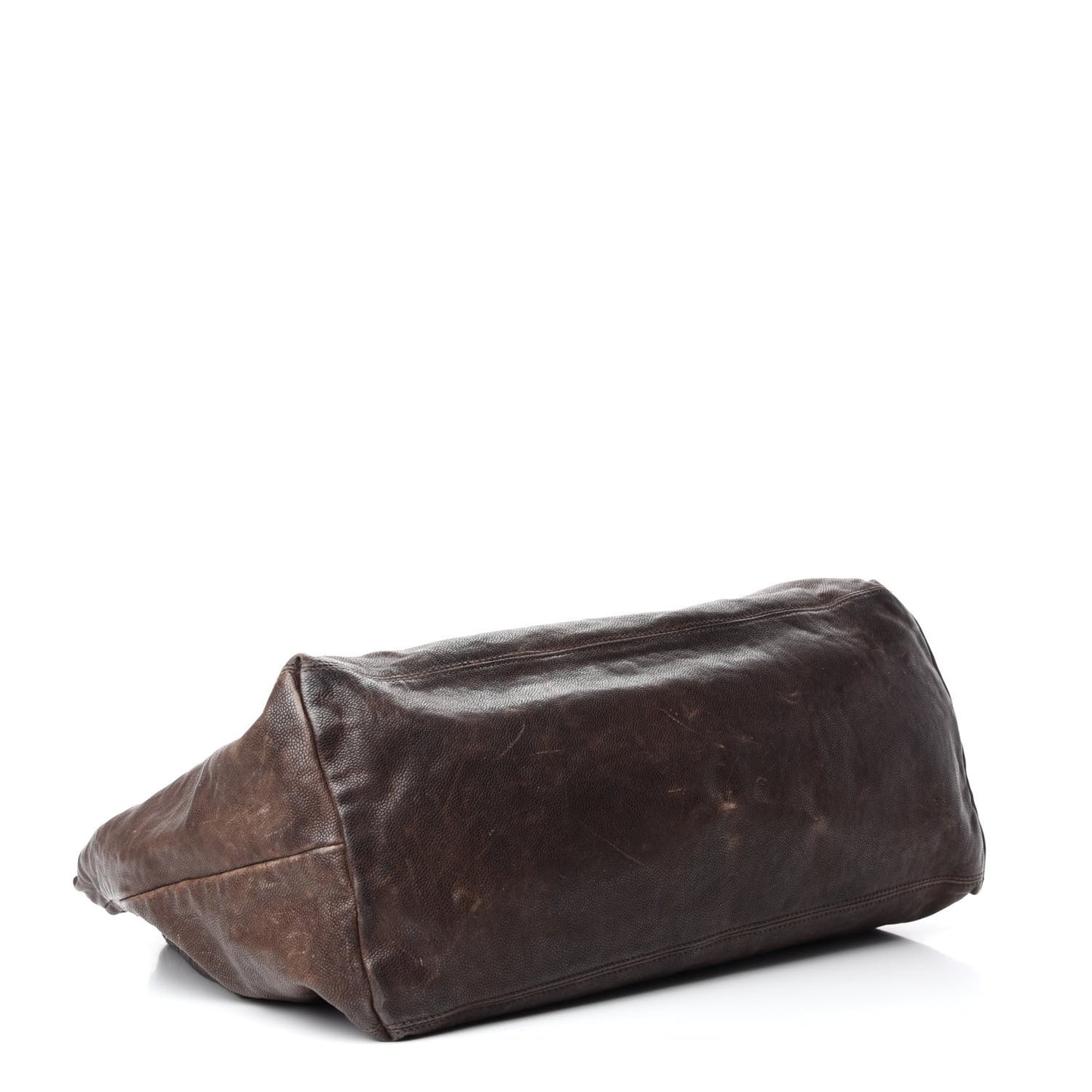 Distressed Caviar XL Coco Cabas Brown