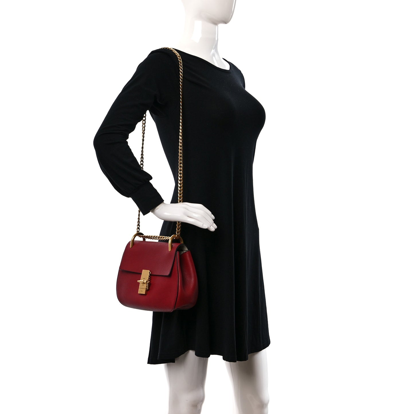 Goatskin Drew Shoulder Bag Red