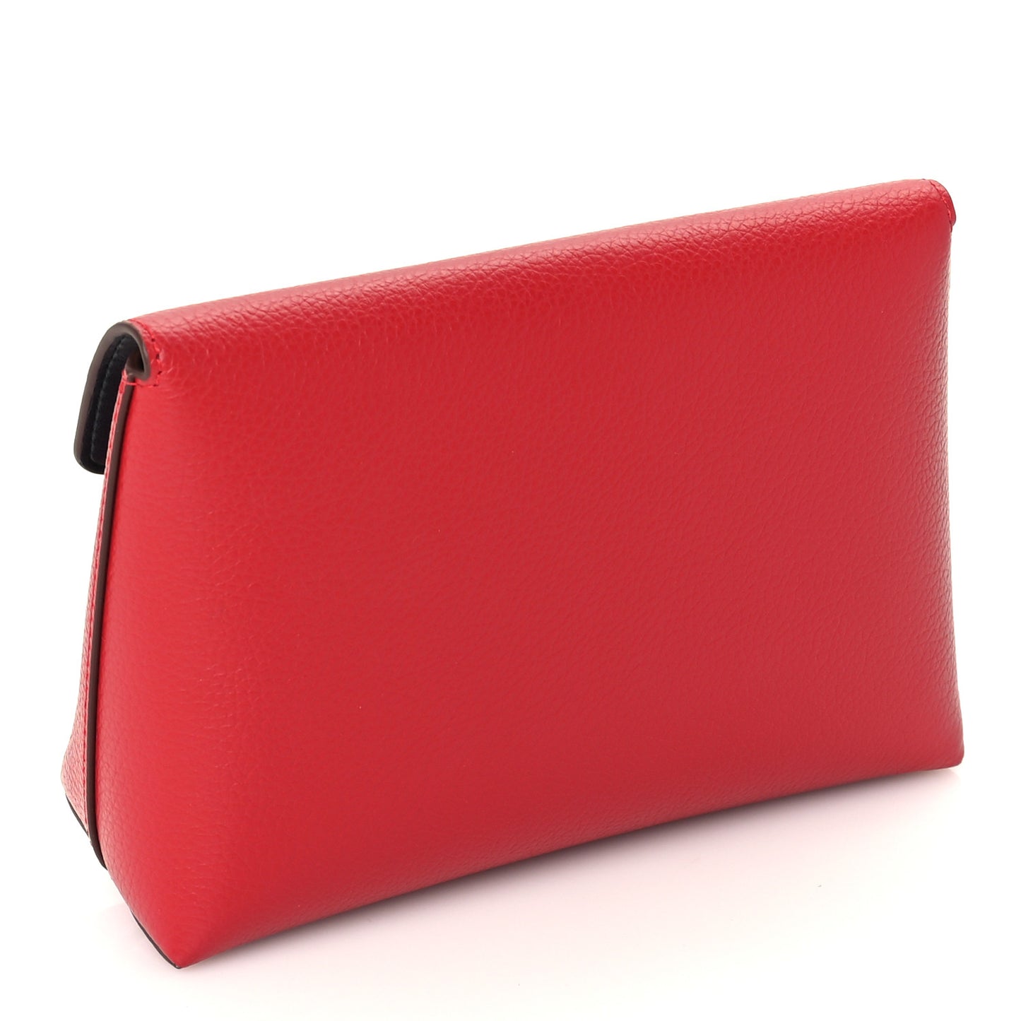 Classic Grain Calfskin Darley Cosmetic Pouch Red