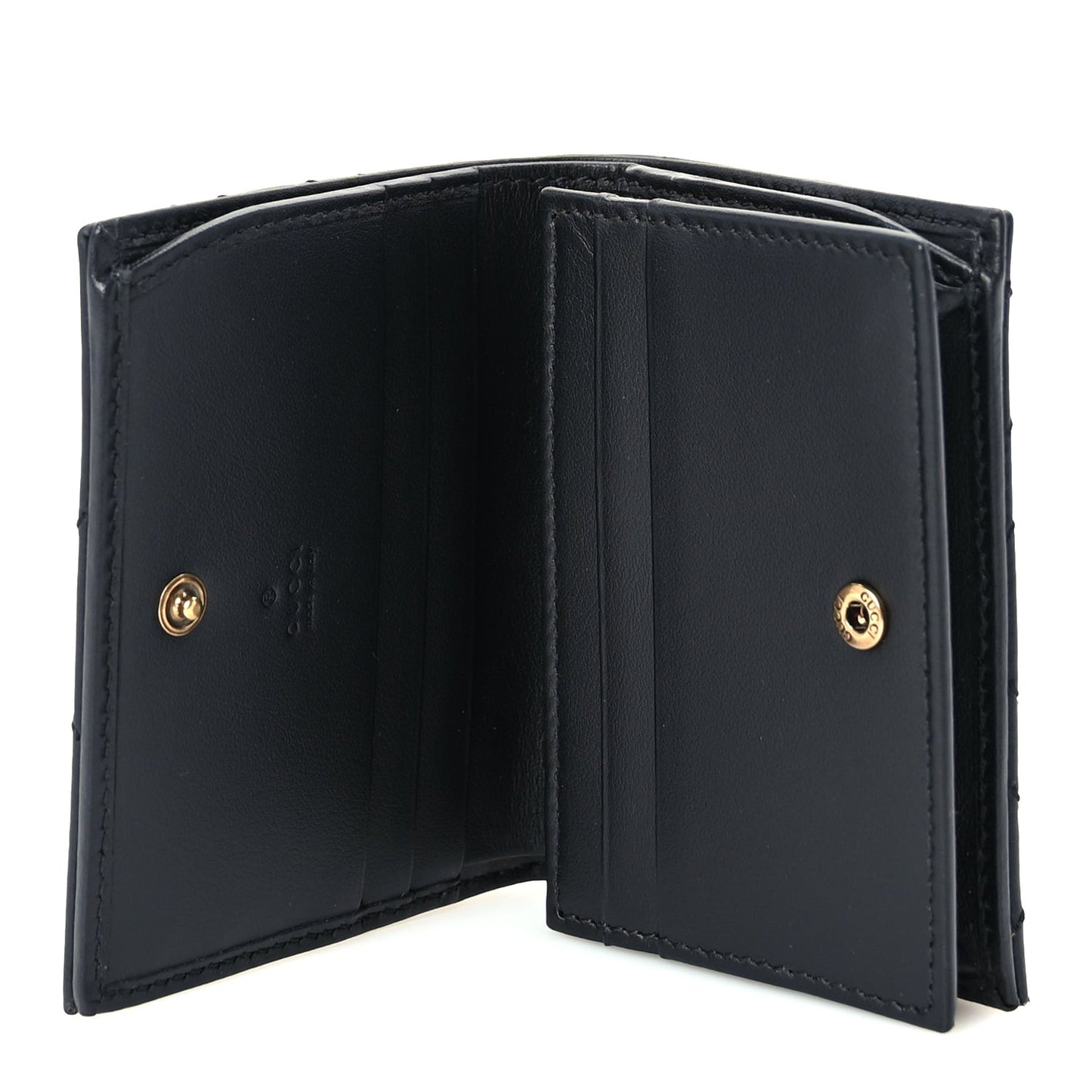 Calfskin Matelasse GG Marmont Card Case Wallet Black