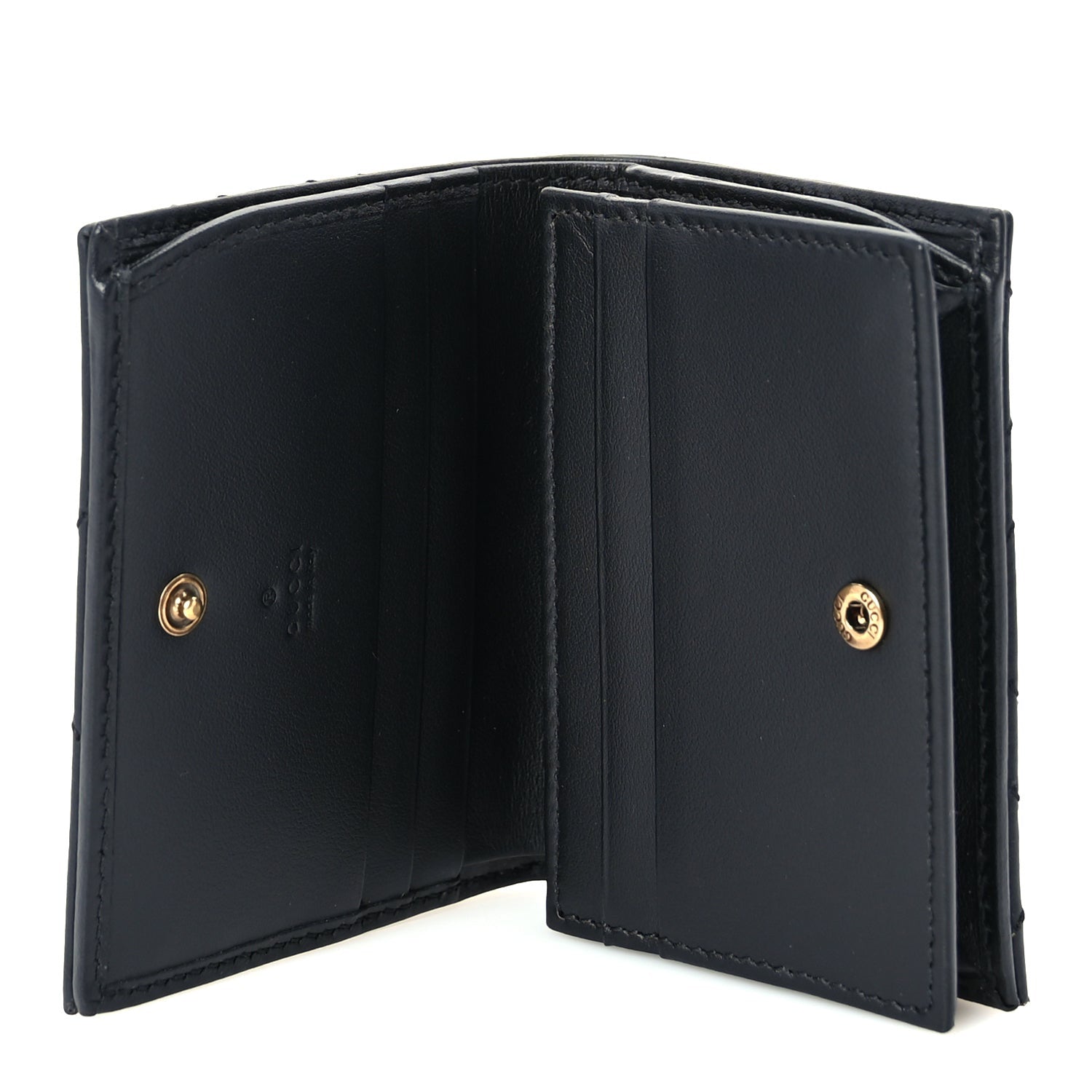Gucci Calfskin Matelasse GG Marmont Card Case Wallet Black 5 of 7