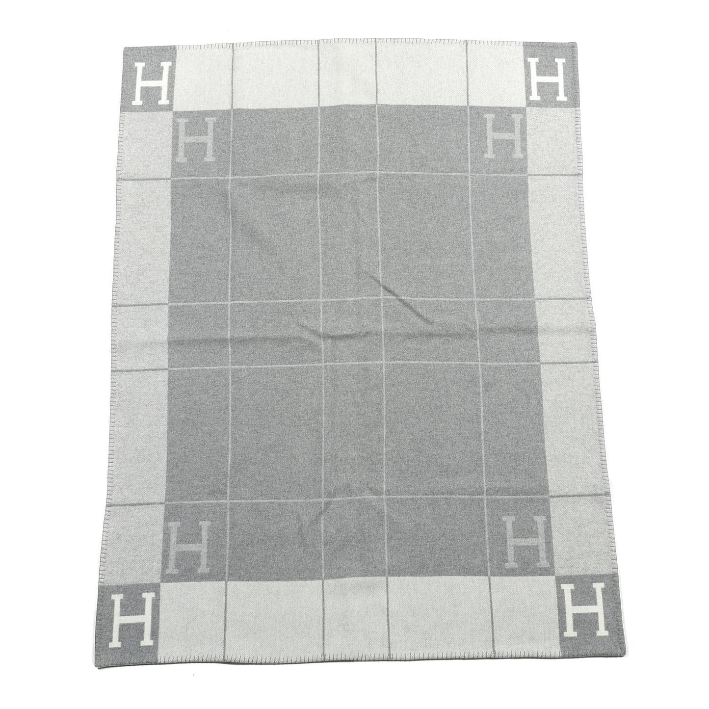 Wool Cashmere Avalon III Blanket Ecru Gris Clair