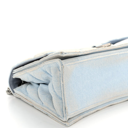 Balenciaga Crushed Washed Denim Quilted Medium Crush Chain Bag Pale Blue 9 of 11