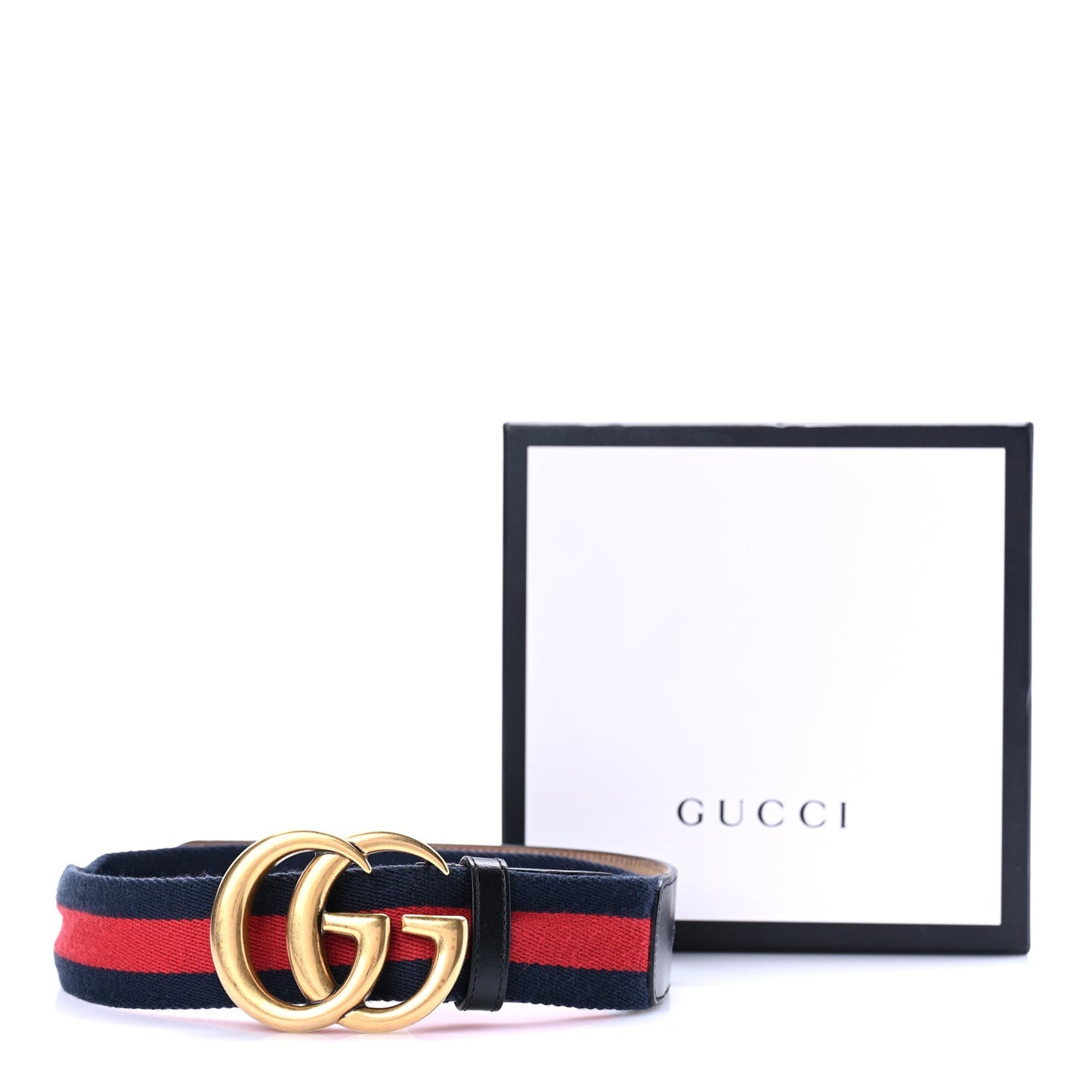 Nylon Calfskin Double G Web 40mm Belt 80 32 Blue Red Black