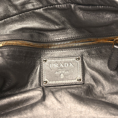 Prada Cervo Lux Print Lace Bauletto Bag Talco 6 of 12