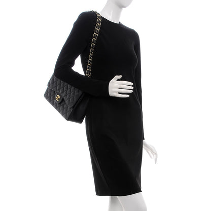 Chanel Caviar Quilted Jumbo Double Flap Black 3 of 8