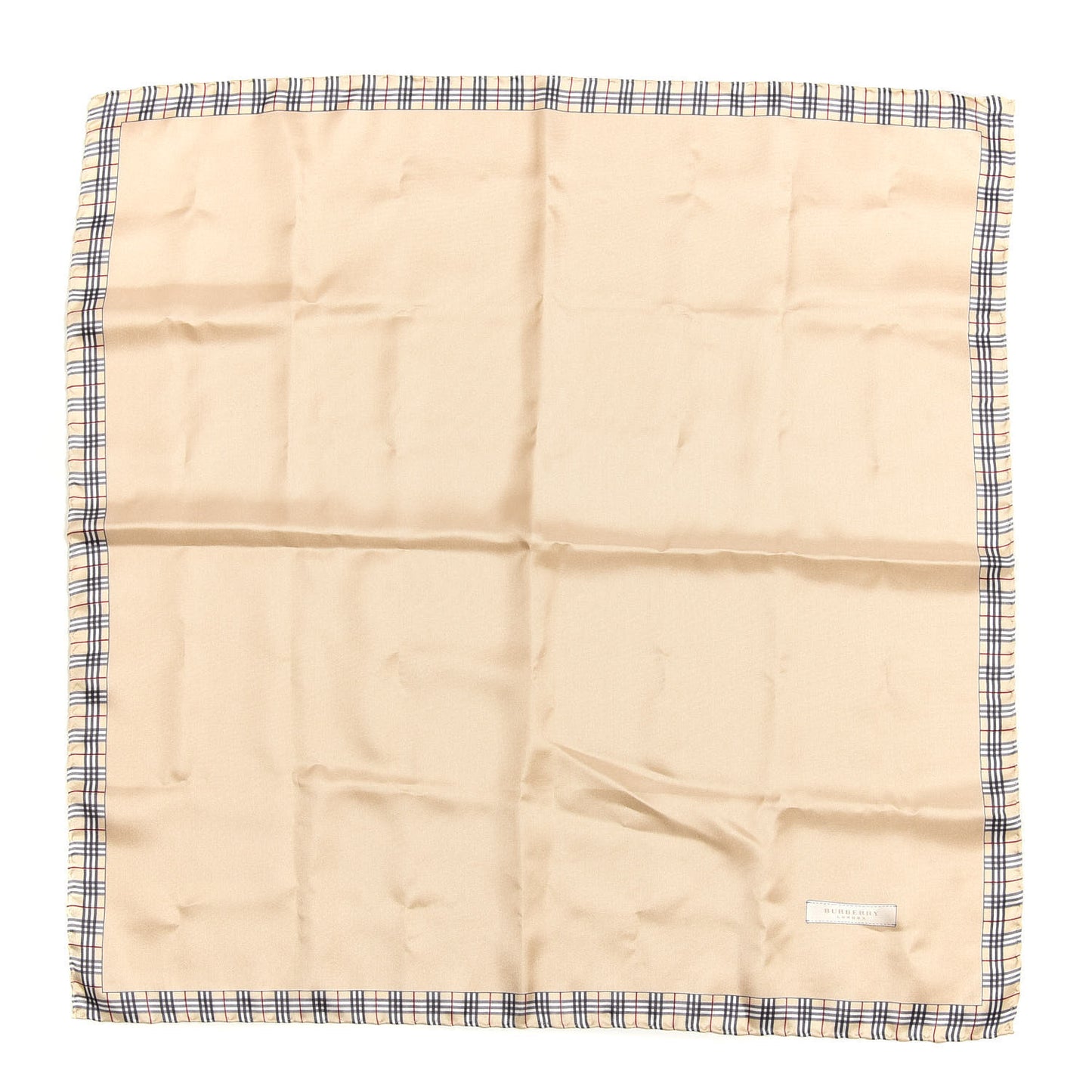 Silk House Check Square Scarf Beige