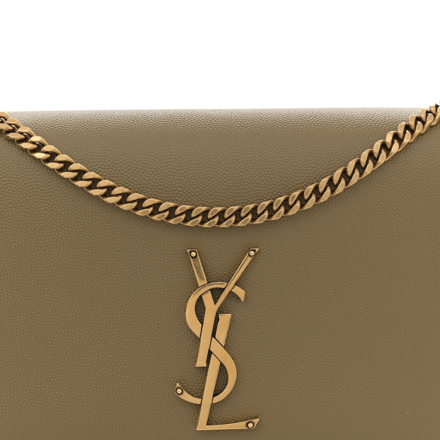 Saint Laurent Grain De Poudre Medium Monogram Kate Satchel Hazel Green 8 of 11
