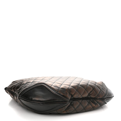 Burberry Metallic Calfskin Quilted Hoxton Hobo Bronze 3 of 8