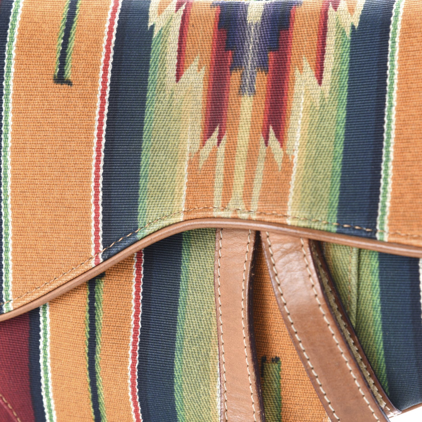 Canvas Stripe Saddle Bag Multicolor