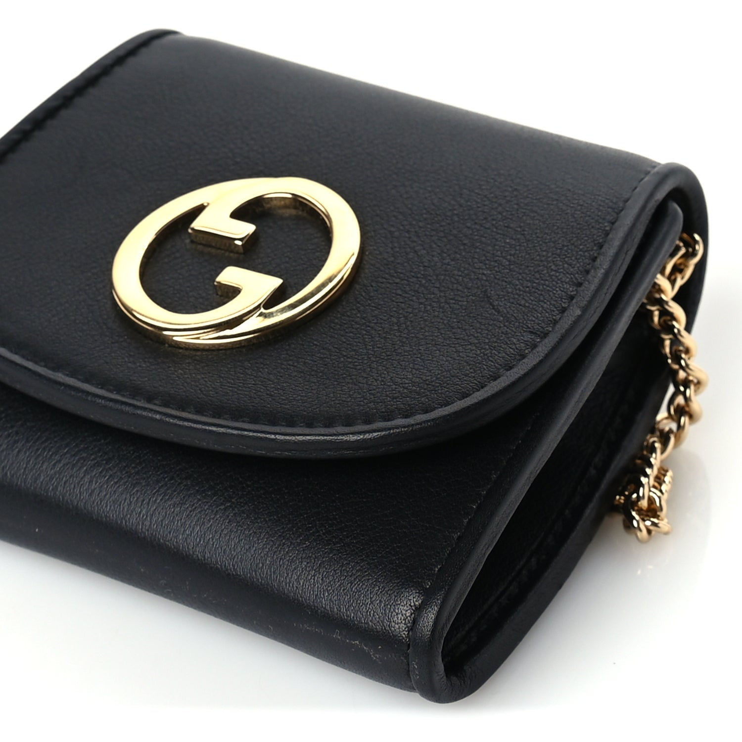 Gucci Roxy Calfskin Medium Blondie Chain Wallet Black 8 of 8
