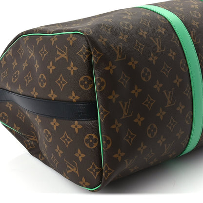 Louis Vuitton Monogram Macassar Keepall Bandouliere 50 Minty Green 7 of 8