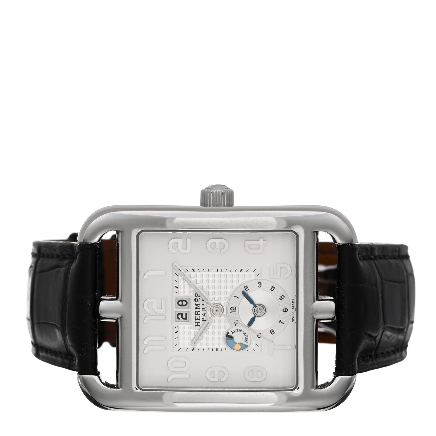 Stainless Steel Alligator 36mm Cape Cod GMT Automatic Watch Noir