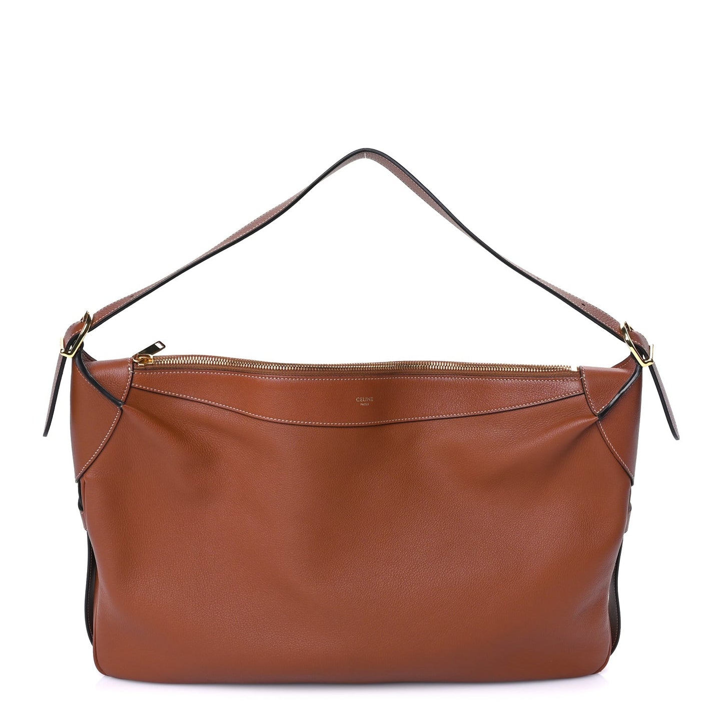 Supple Calfskin Large Romy Shoulder Bag  Tan