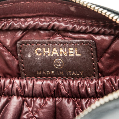 Chanel Lambskin Quilted Small Curvy Pouch Cosmetic Case Black 6 of 7