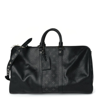Louis Vuitton Taiga Monogram Eclipse Keepall Bandouliere 50 1 of 8