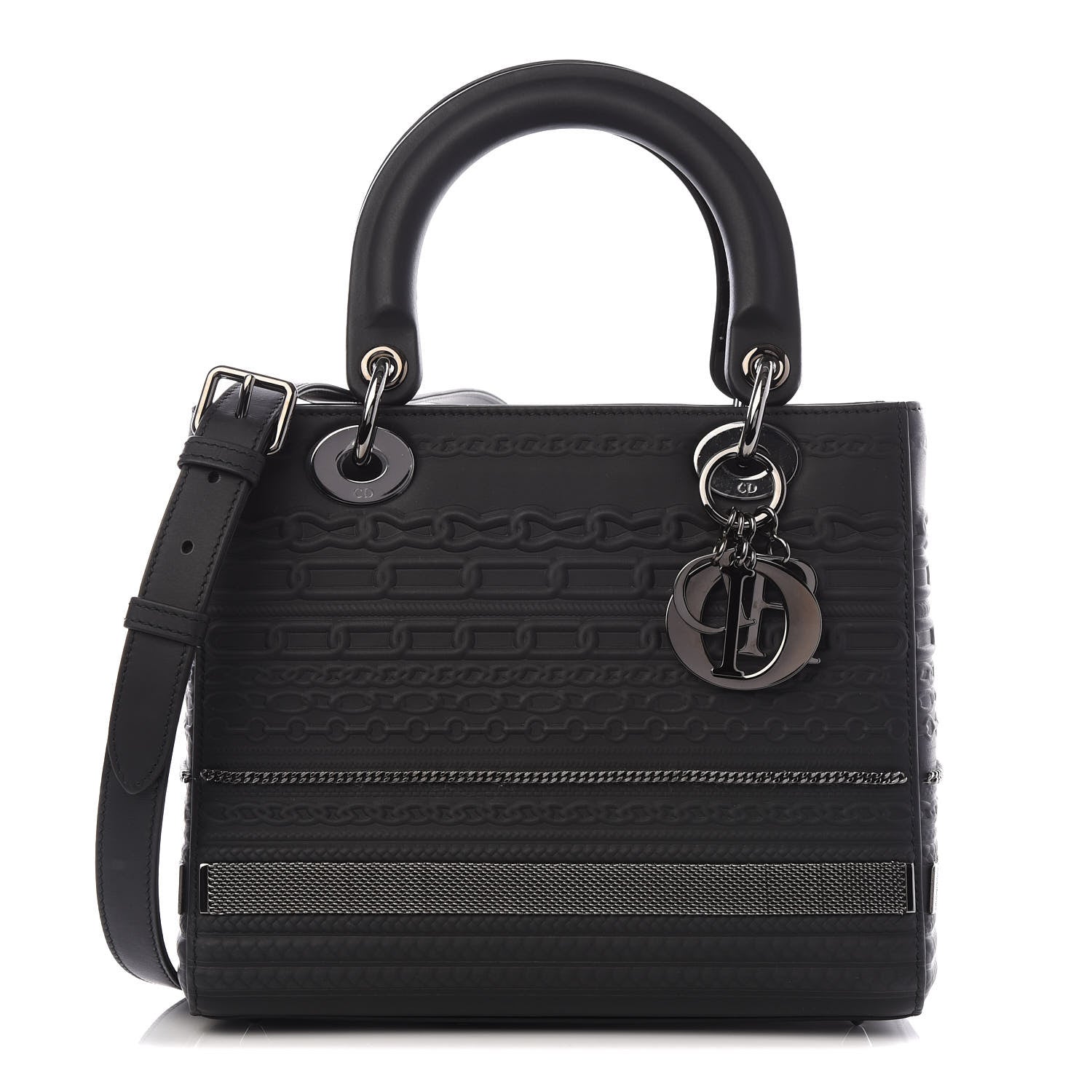 Christian Dior Calfskin Chain Medium Lady Dior Black 1 of 10