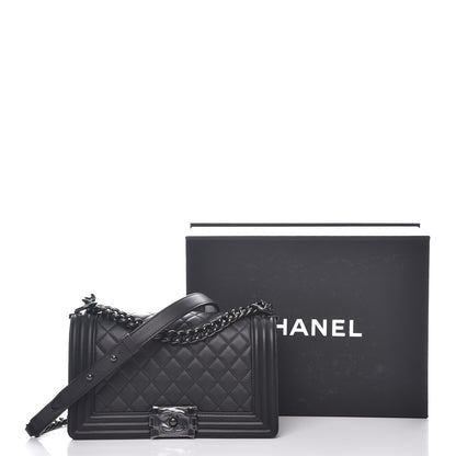 Chanel Lambskin Quilted Medium Boy Flap So Black 8 of 8