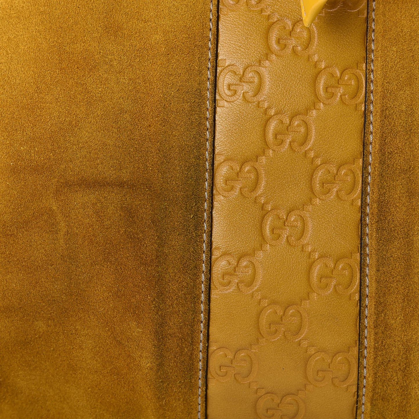 Suede Guccissima Drawstring Shoulder Bag Yellow