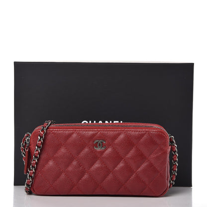 Chanel Caviar Quilted Small Clutch With Chain Red 12 of 12