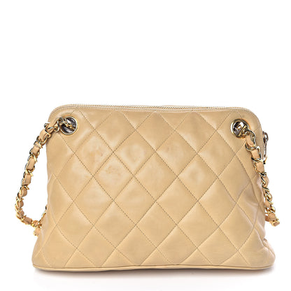 Chanel Lambskin Quilted Shoulder Bag Beige 14 of 17