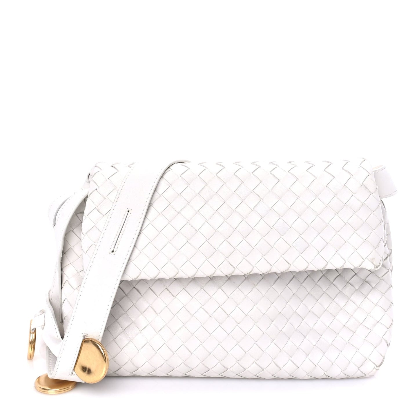Nappa Intrecciato The Fold Crossbody  White