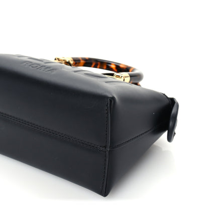 Fendi Vitello King Plexiglass Logo Embossed Mini By The Way Top Handle Boston Bag Black 8 of 8
