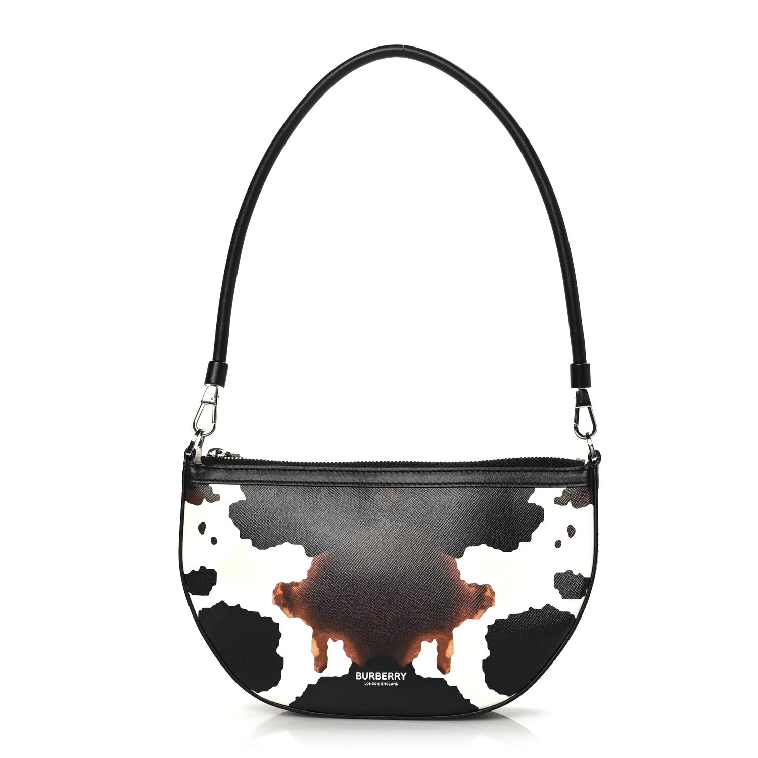 Burberry Calfskin Camouflage Mini Olympia Shoulder Bag Black 1 of 8