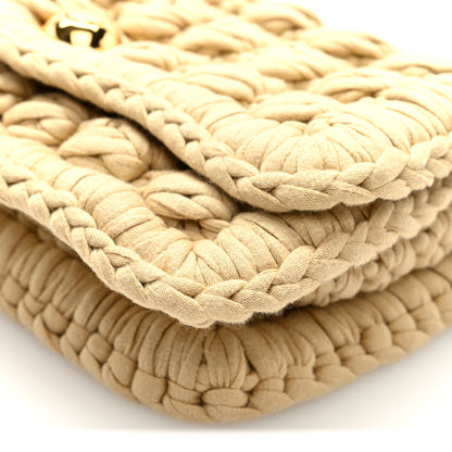Bottega Veneta Jersey Crochet Shoulder Bag Cane Sugar 9 of 9