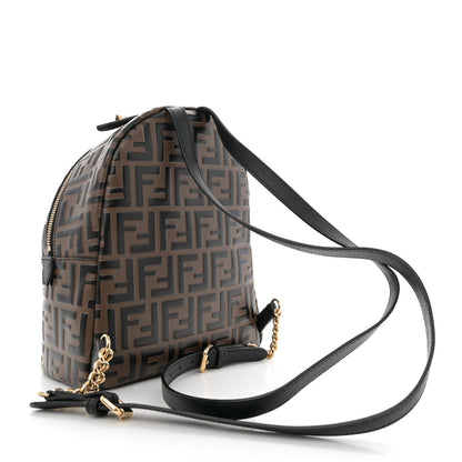 Fendi Vitello Bi-Color FF 1974 Embossed Mini Backpack Maya Black 3 of 10