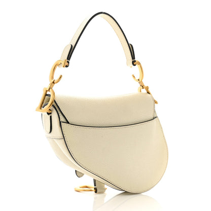 Christian Dior Grained Calfskin Mini Saddle Bag Ivory 2 of 7