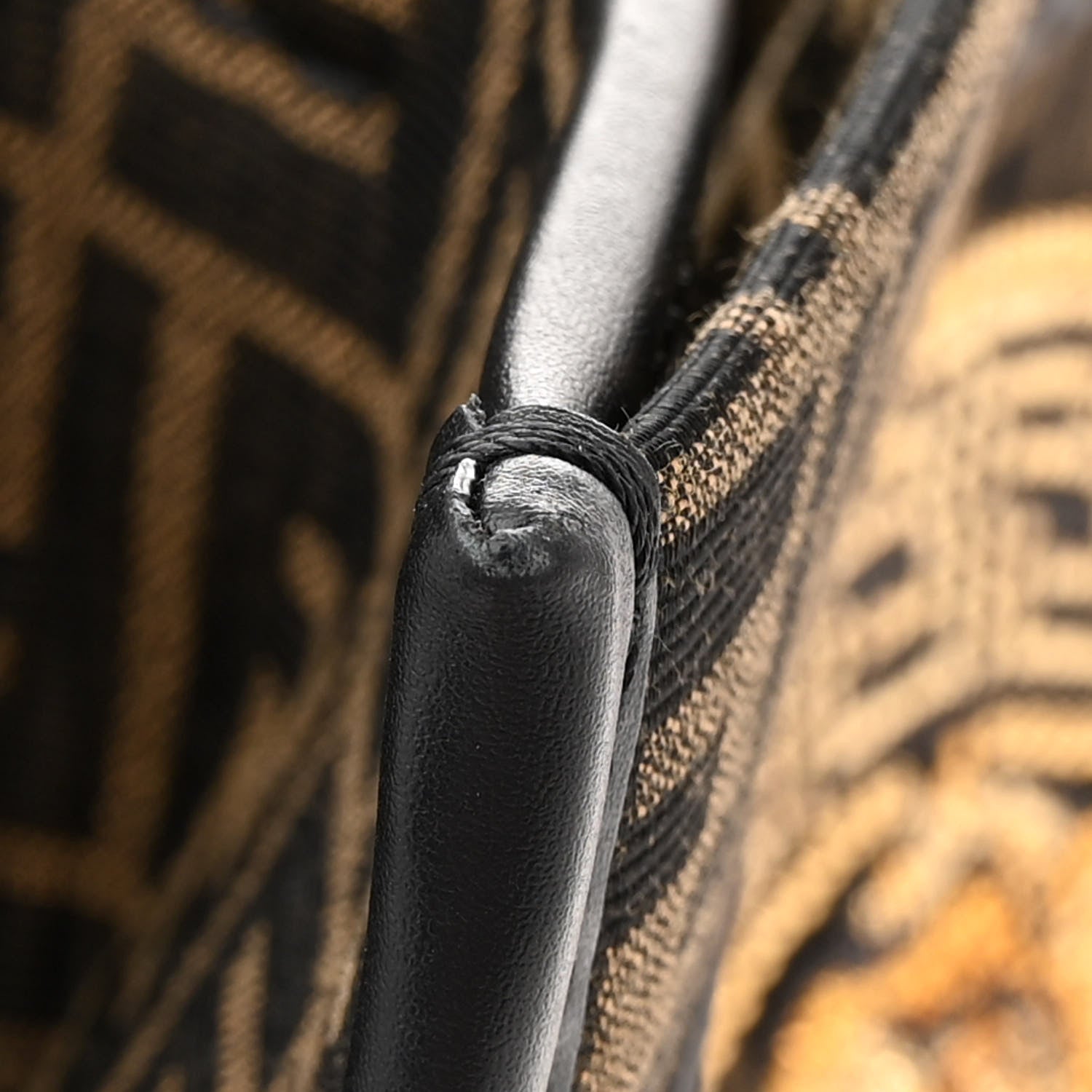 Fendi X VERSACE Fabric Jacquard Calfskin Plexiglass Fendace FF Medusa Studded Large Fendi Sunshine Shopper Tote Marrone Fuxia 12 of 12