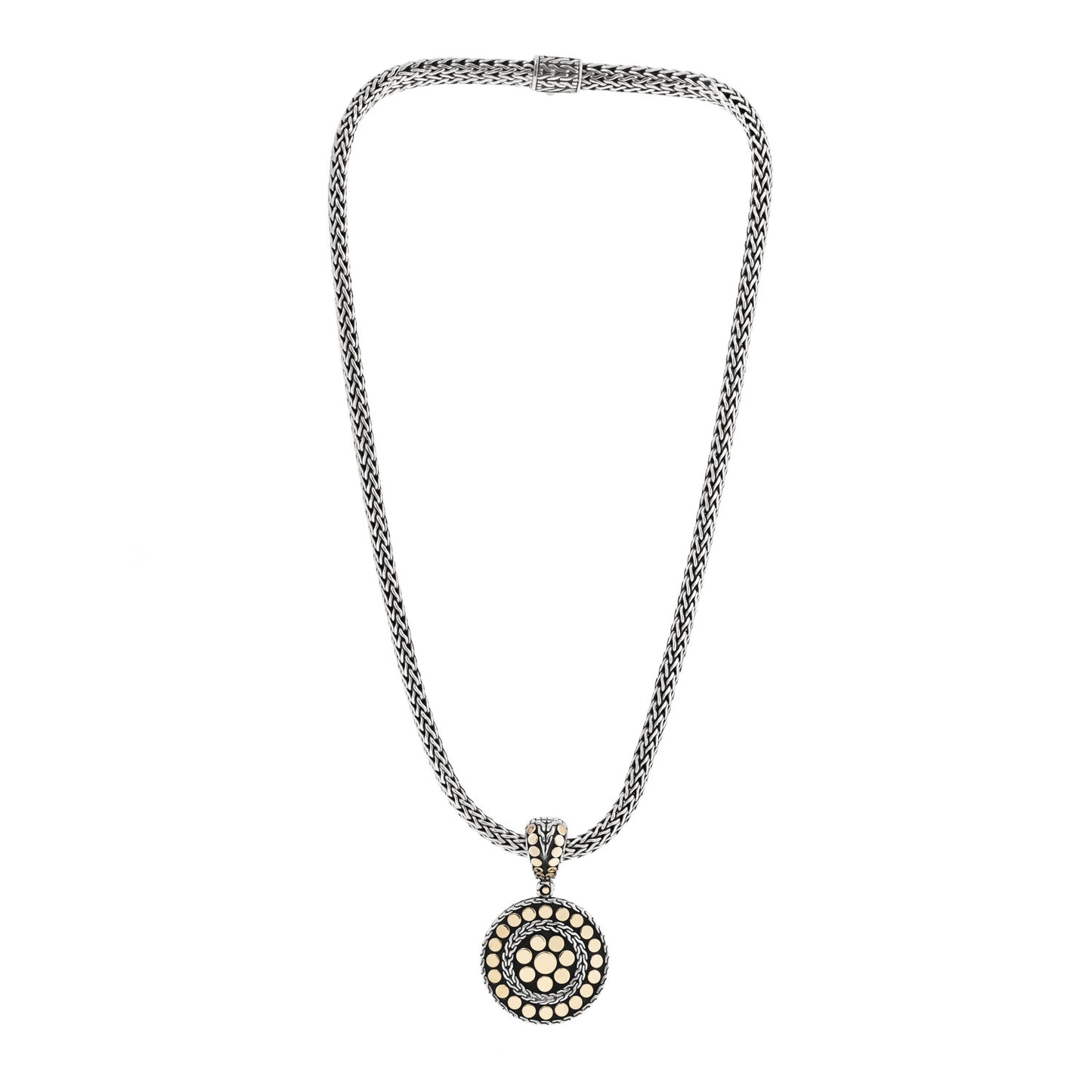 Sterling Silver 18K Yellow Gold Dot Enhancer Pendant Necklace