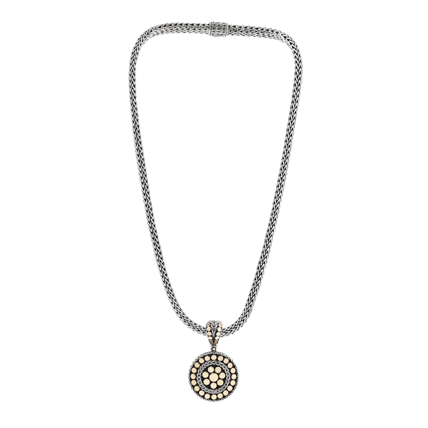 John Hardy Sterling Silver 18K Yellow Gold Dot Enhancer Pendant Necklace 3 of 6