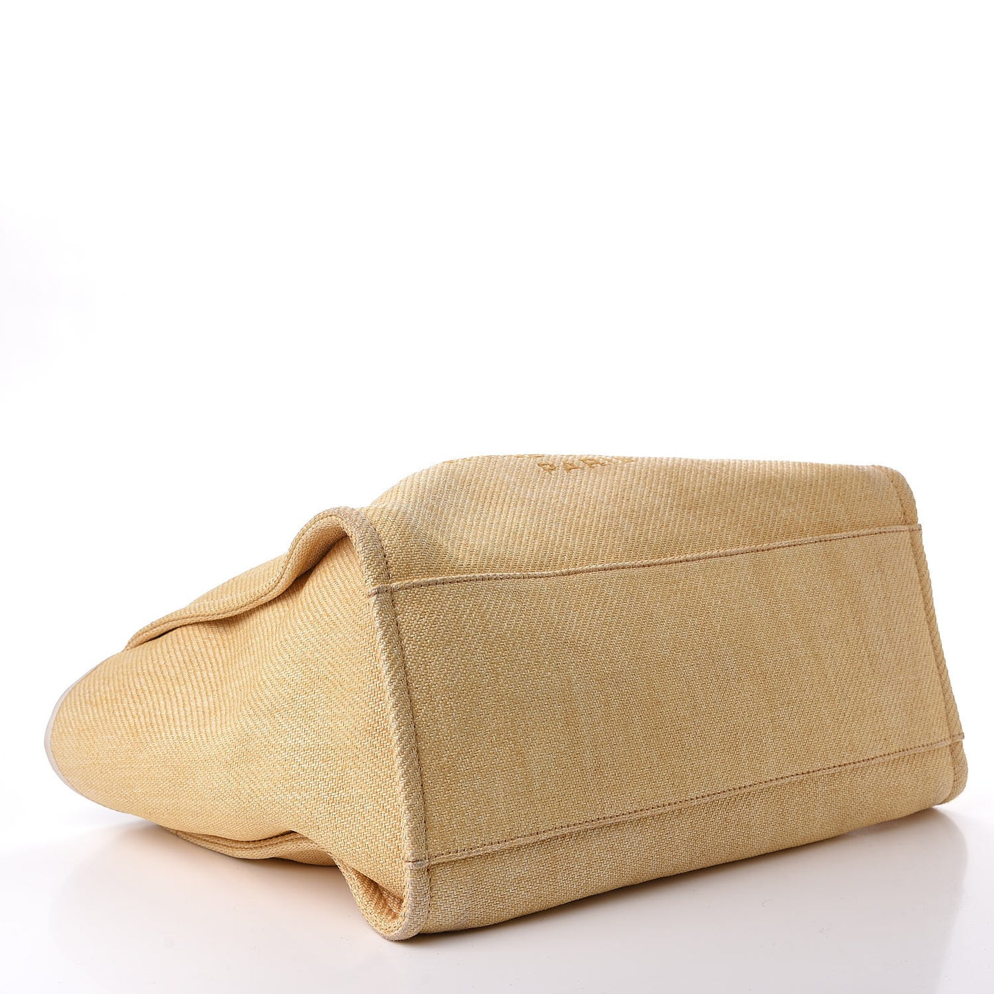 Woven Straw Raffia Medium Deauville Tote Beige